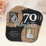 70 and Fabulous Gold Glitter 2 Photo 70th Birthday Paper Plates