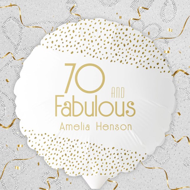 70 and Fabulous Gold Glitter 70th Birthday Party  Balloon (Creator Uploaded)