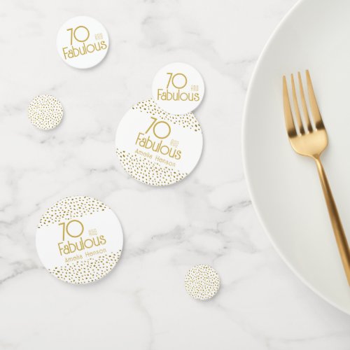 70 and Fabulous Gold Glitter 70th Birthday Party  Confetti