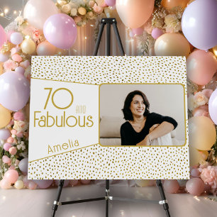 70 and Fabulous Gold Glitter Photo 70th Birthday  Foam Board