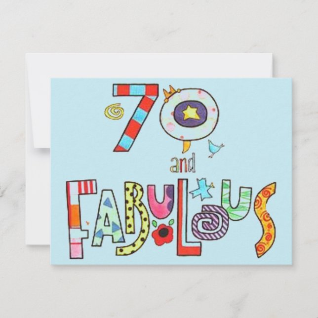 70 and Fabulous Happy 70th Birthday Card (Front)