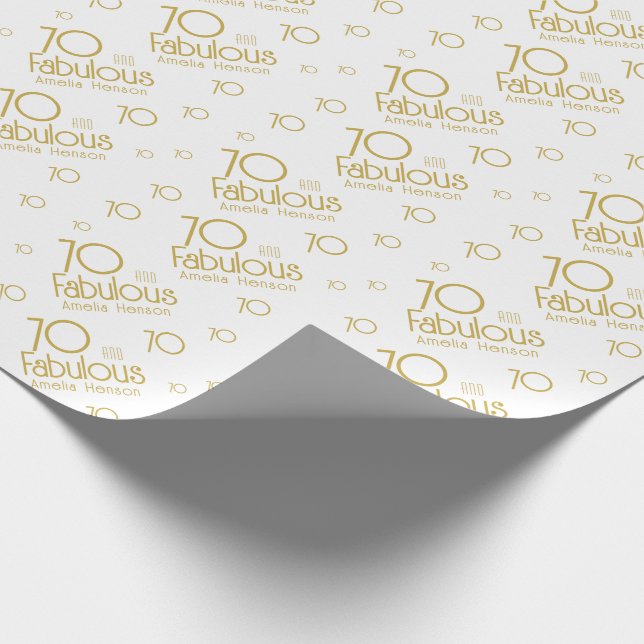 70 and Fabulous Modern 70th Birthday Wrapping Paper (Corner)