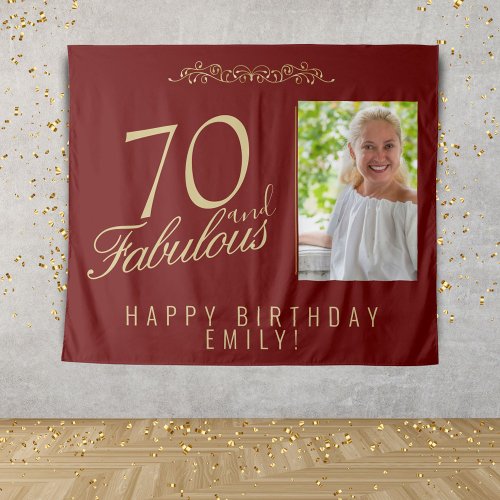 70 and Fabulous Ornament Birthday Photo Backdrop