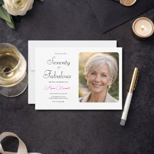 70 and Fabulous Photo 70th Birthday Party Invitat Invitation