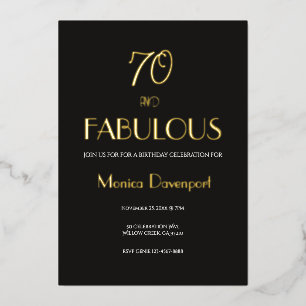 70 and Fabulous Seventy Birthday Foil Invitation