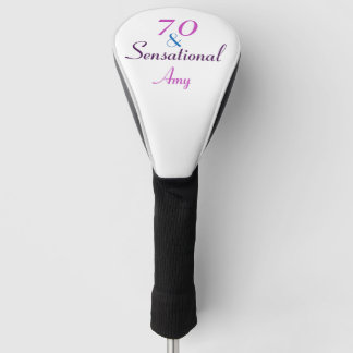 70 and Sensational 70th Birthday Personalize Girly Golf Head Cover