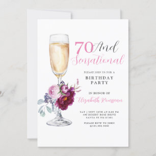 70 And Sensational Birthday Party Invitation