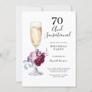 70 And Sensational Birthday Party Invitation