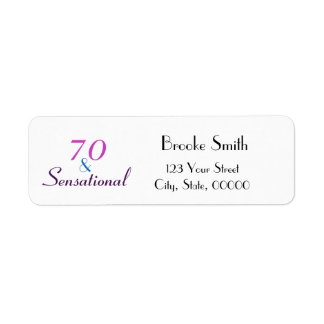 70 and Sensational Personalize Return Address Label