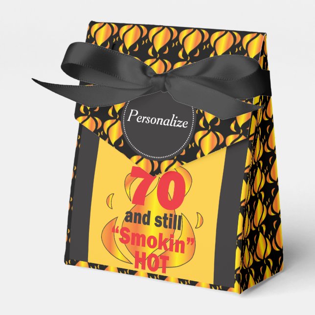 70 and Smokin Hot Party | 70th Birthday Favor Boxes (Front Side)