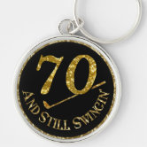 Elegant 70th Birthday Party Favors Personalized Keychain