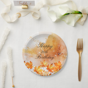 70 Autumn Birthday Paper Plates