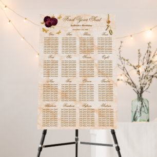 70 Birthday, Foil Balloon, 16 Tables Seating Plan Foam Board