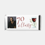 70 &amp; Classy Red Wine Glass 70th Birthday Photo Hershey Bar Favors
