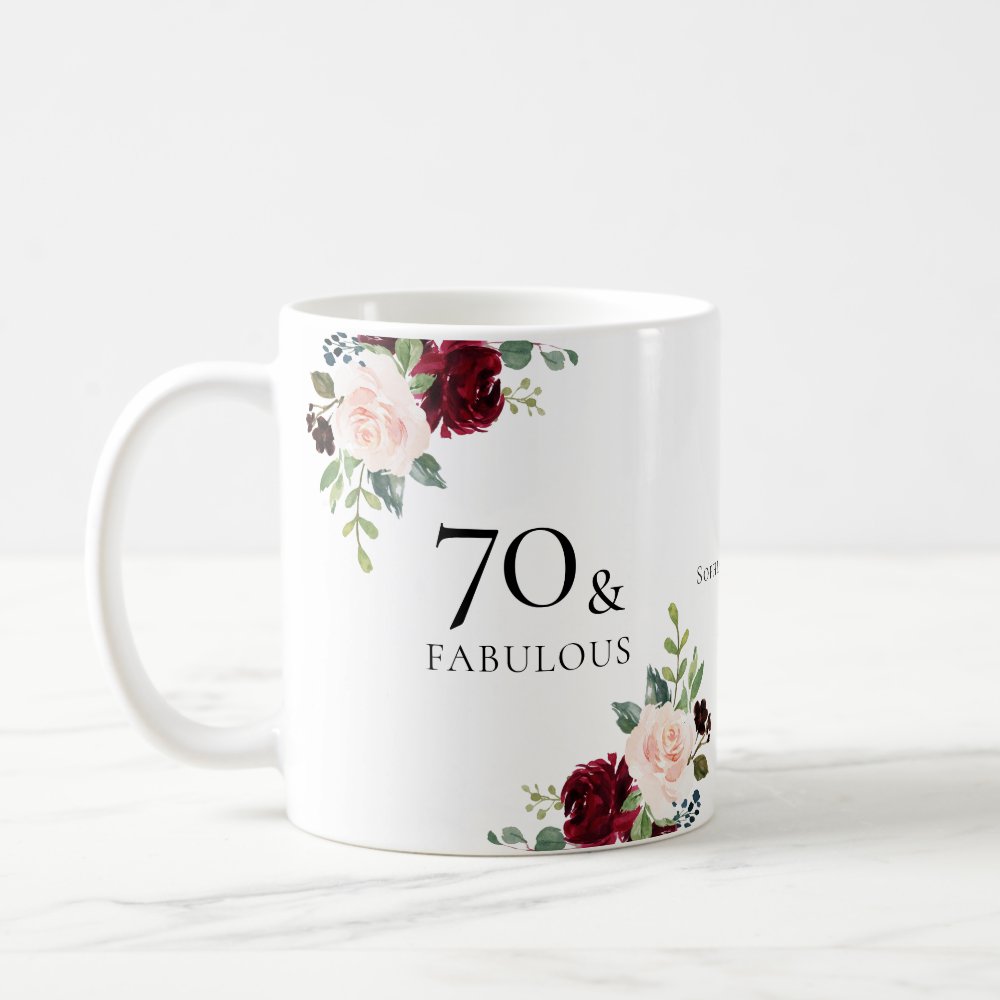 Discover 70 & Fabulous 70th Birthday Party Custom Family Gift Coffee Mug