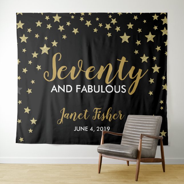 70 & Fabulous birthday Photo Booth backdrop banner (In Situ (Horizontal))