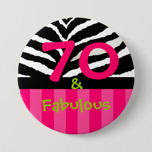 70 & fabulous! button (Front)