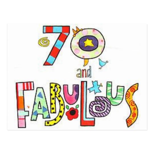 70 Fabulous Happy 70th  Birthday  Postcard Zazzle com