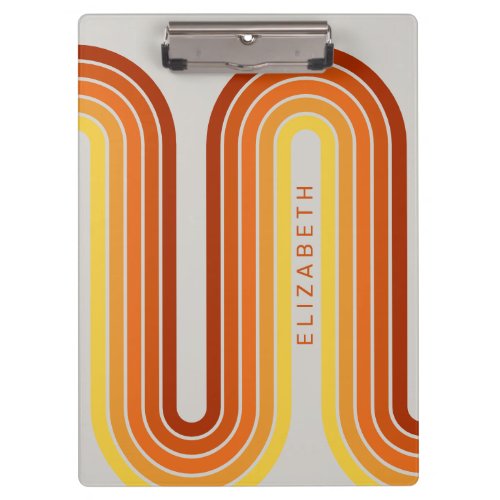 70 Inspired Line Art Sunset Red Orange Yellow Arch Clipboard