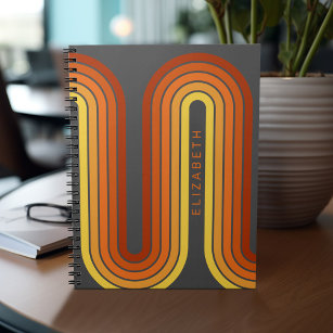 70 Inspired Line Art Sunset Red Orange Yellow Arch Notebook