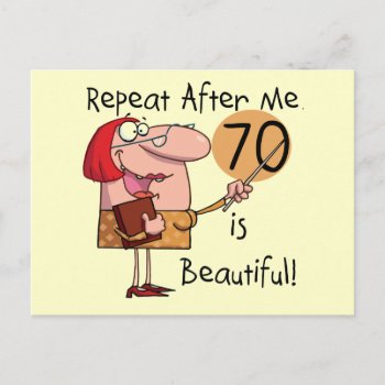 70 Is Beautiful Tshirts And Gifts Postcard by birthdayTshirts at Zazzle