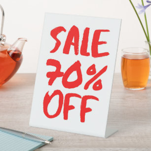 70% Off Retail Sale Sign, Boutique Sale Sign,Small Pedestal Sign