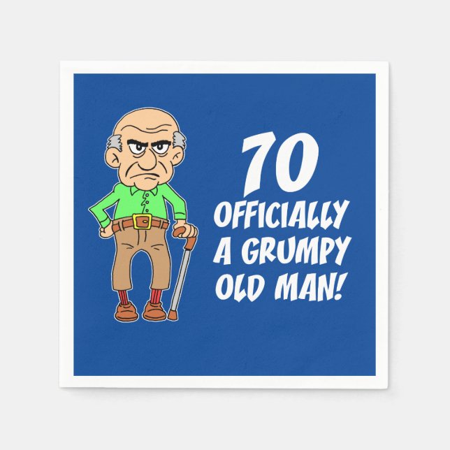 70 Officially A Grumpy Old Man Napkins (Front)