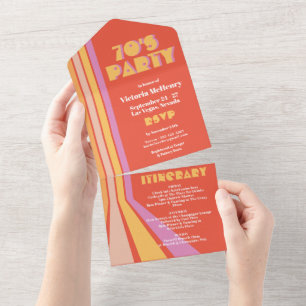 70' Party Retro Hippie Mod Weekend All In One Invitation