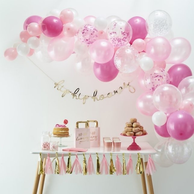 70 Piece Pink Balloon Arch Kit (Front)