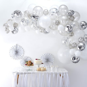 70 Piece Silver Balloon Arch Kit