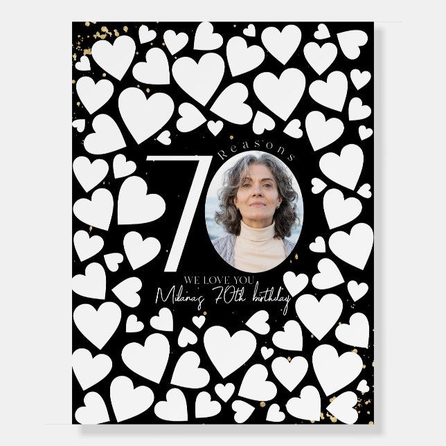 70 Reasons We Love You Gold Black Board (Front)