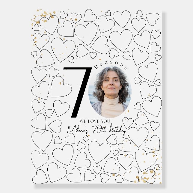 70 Reasons We Love You Gold Board (Front)
