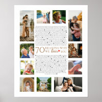 70 reasons why we love you 80th 60th birthday 50th