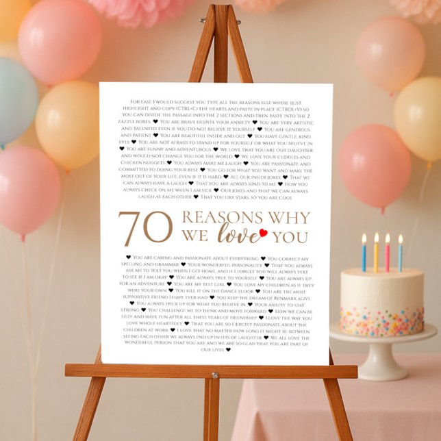 70 reasons why we love you 80th 60th birthday 50th poster (Creator Uploaded)