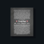 70 reasons why we love you birthday gift for him canvas print<br><div class="desc">This is a DO IT YOURSELF XX Reasons why we love you. roses reasons we love you,  editable 50 Reasons,  60th birthday,  editable,  80th birthday,  memories,  love you,  mom,  retire You can edit the main body text. Designed by The Arty Apples Limited</div>