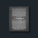 70 reasons why we love you birthday gift for him canvas print<br><div class="desc">This is a DO IT YOURSELF XX Reasons why we love you. roses reasons we love you,  editable 50 Reasons,  60th birthday,  editable,  80th birthday,  memories,  love you,  mom,  retire You can edit the main body text. Designed by The Arty Apples Limited</div>