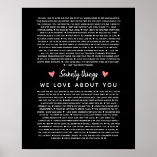 70 reasons why we love you birthday gift for him poster