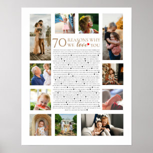 70 Reasons Why We Love You Custom Photo Collage Poster