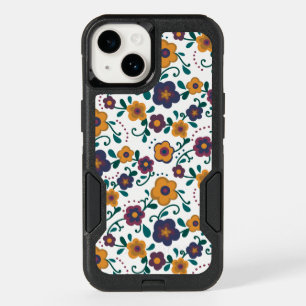 70’s Folk Art Ditzy Retro Daisy in Jewel Tones OtterBox iPhone 14 Case
