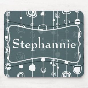 70’s Retro Blue Squares 1950 Groovy Mousepad