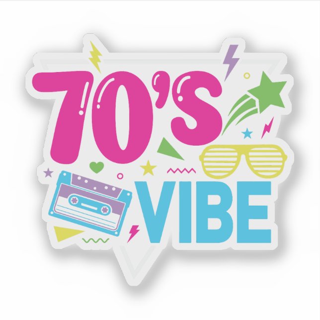 70’s Vibe Retro Neon Style Sticker (Front)