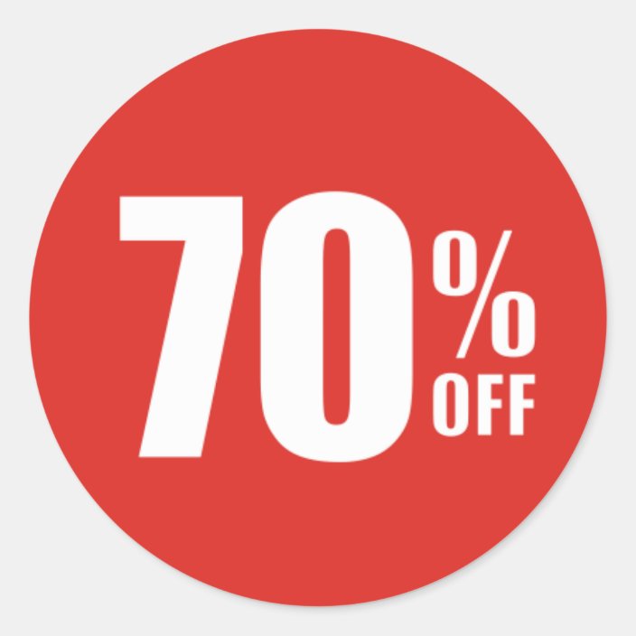 70 Seventy Percent OFF Discount Sale Sticker