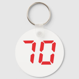 70 seventy red alarm clock digital number keychain