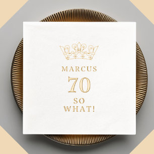 70 So what Funny Laurel Wreath Crown 70th Birthday Foil Napkins
