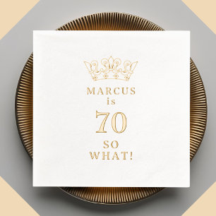 70 So what Funny Laurel Wreath Crown 70th Birthday Foil Napkins