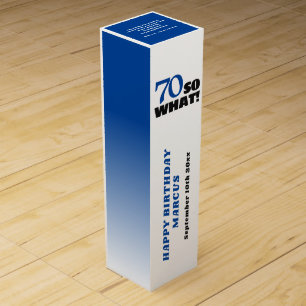 70 so what Funny Quote Typography 70th Birthday Wine Box