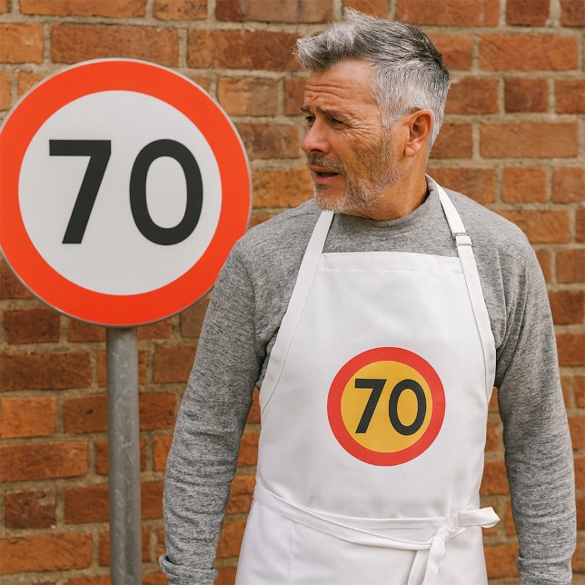 70 Speed Limit Road Traffic Sign Adult Apron (Creator Uploaded)