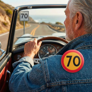 70 Speed Limit Road Traffic Sign Button