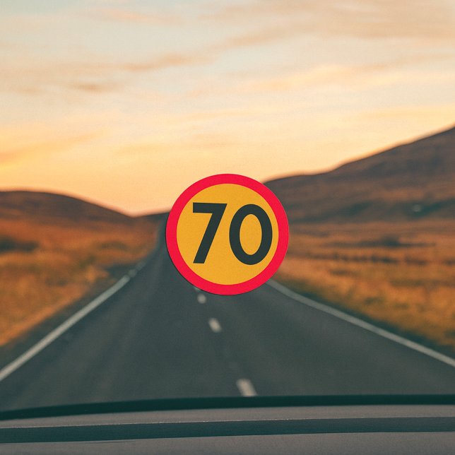 70 Speed Limit Road Traffic Sign Classic Round Sticker (Creator Uploaded)