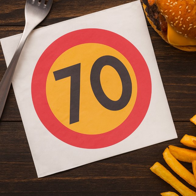 70 Speed Limit Road Traffic Sign Napkins (Creator Uploaded)